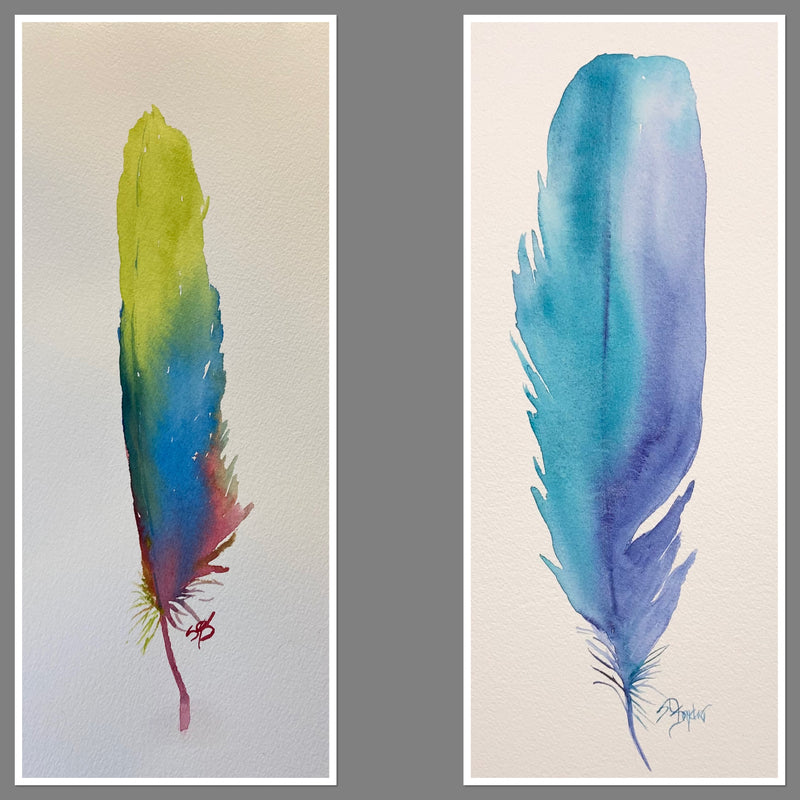 Painting Feathers with Susan